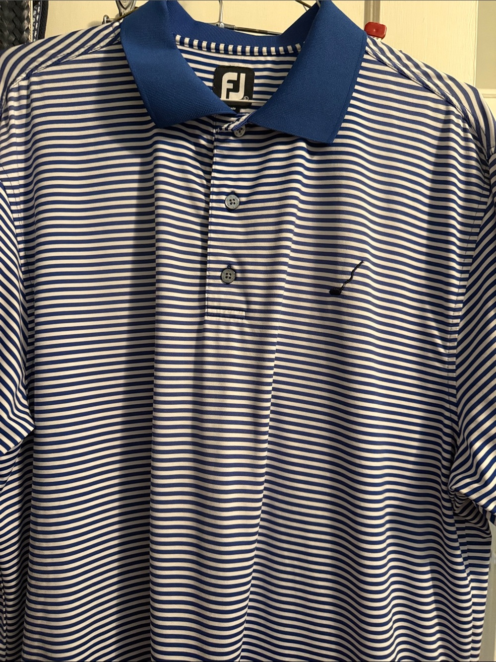 FootJoy Men’s Royal Blue & White Striped Golf Polo